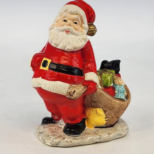 vintage Santa figurine Japan pottery hand painted
