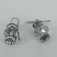 Vintage silver tone clear glass rhinestone dangle earrings