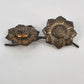 Vintage metal sunflower salt and pepper shaker set