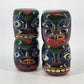 Vintage Japanese Totem Pole ceramic salt and pepper shaker set with brown lustreware finish