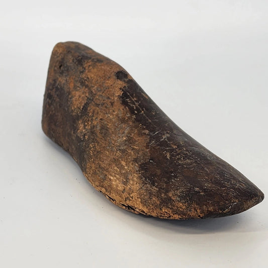 Vintage wooden cobbler shoe last mold right foot industrial decor
