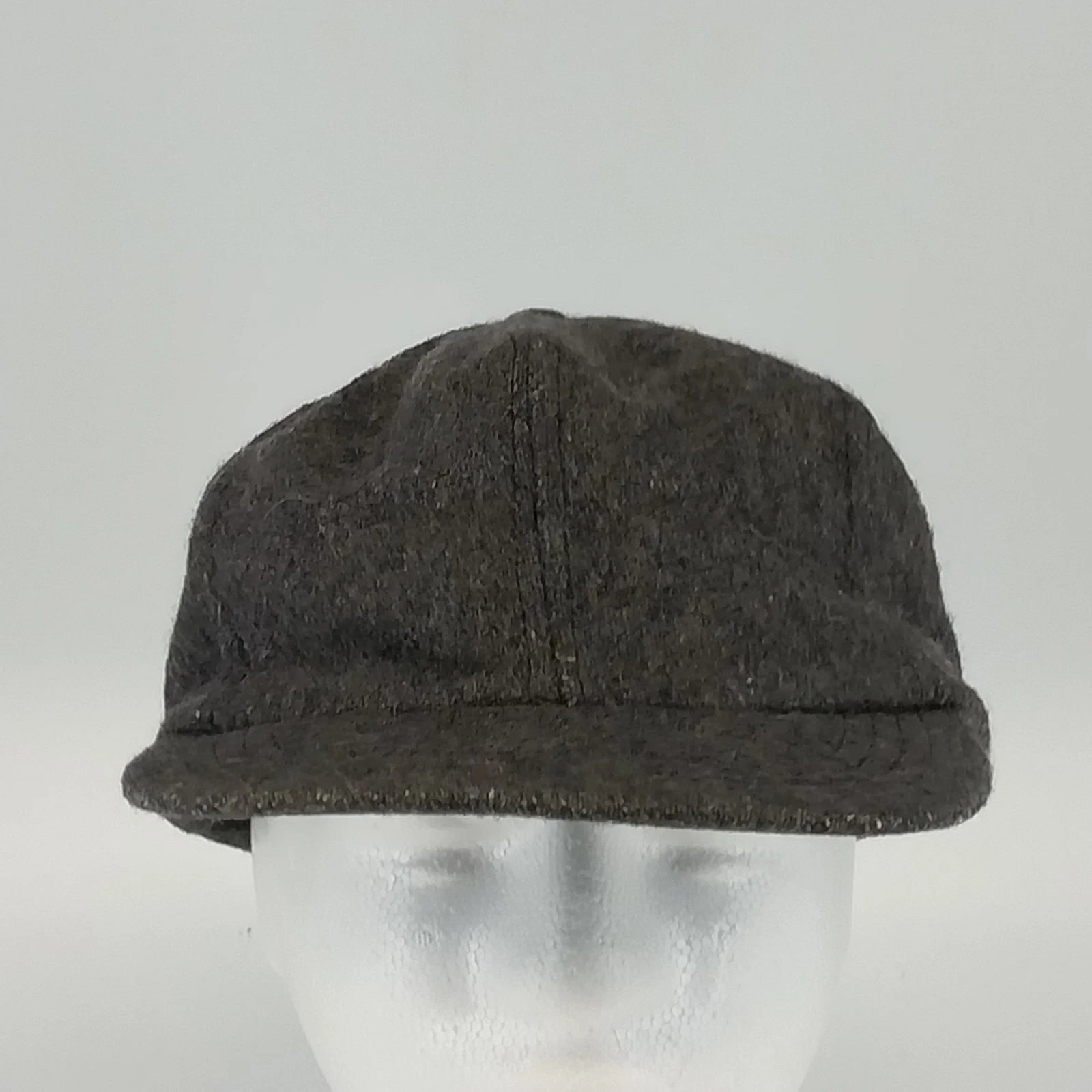 Vintage charcoal gray wool blend ear flap winter cap made in USA size XL
