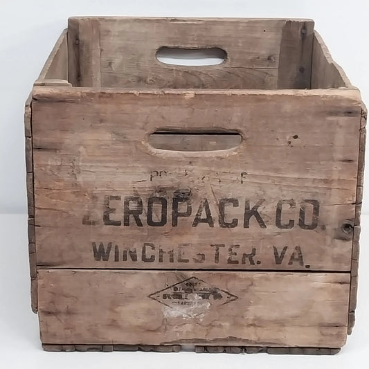 Vintage Zeropack wooden crate from Winchester Virginia