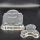 Vintage Wilton aluminum cake pans with Model T car and tombstone molds