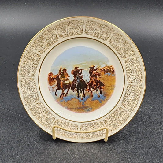 Wittnauer A Dash for the Timber Frederic Remington bone china plate