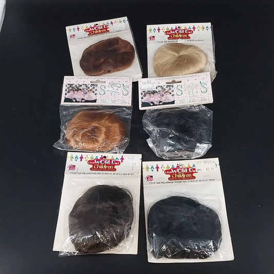 Vintage curly doll hair wigs in assorted colors