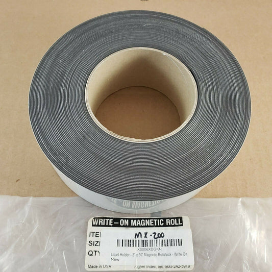 White magnetic roll stock 50 feet long and 2 inches wide