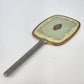 yellow green enamel hand mirror cameo vintage