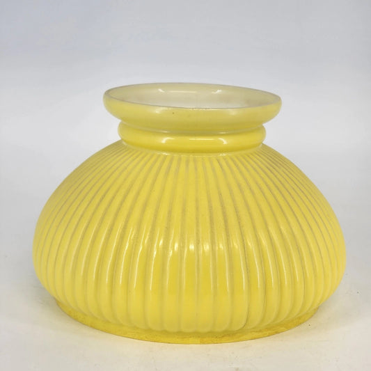 yellow ribbed milk glass lamp shade hurricane style