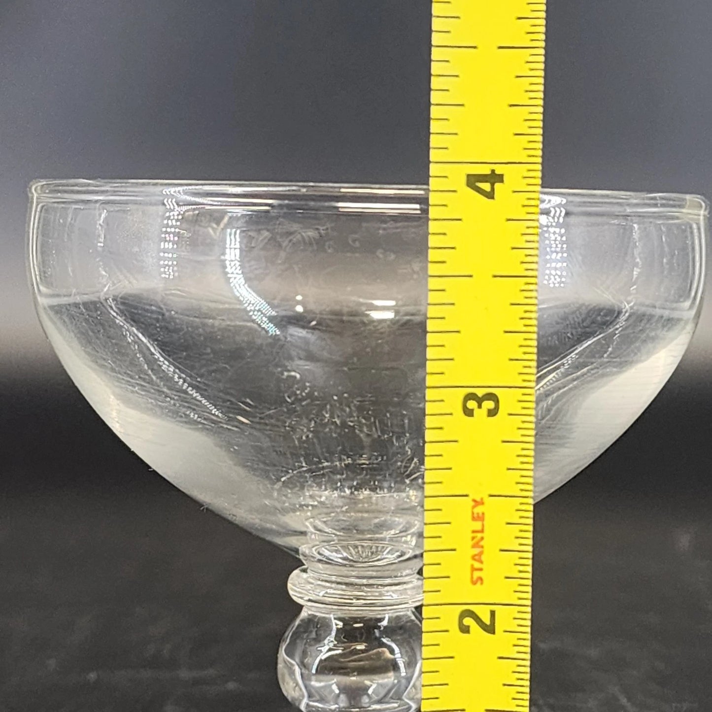 6 Anchor Hocking Bubble Foot Champagne Glasses 4" Mid Century Vintage Barware