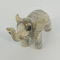 Trunk Up Lucky Elephant Figurine Crushed Oyster Shell Sculpture 5.5" Gray