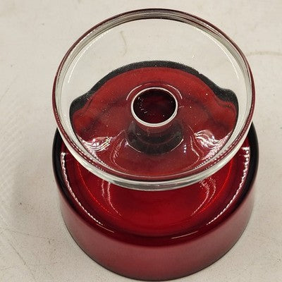 4 Ruby Red & Clear Sundae Glasses Luminarc France Champagne Cocktail Dessert Vtg