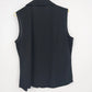 Fred David Black Ruffle Sleeveless Blouse Button Front Womens Petite Large PL