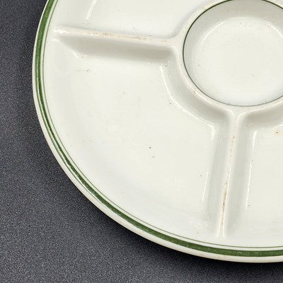 Jackson Vitrified 5 Section Divided Plate 9.25” x 1" Falls Creek PA USA Vintage