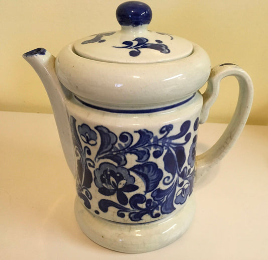 Blue White Teapot Japan Ceramic Pottery Porcelain Tea Pot