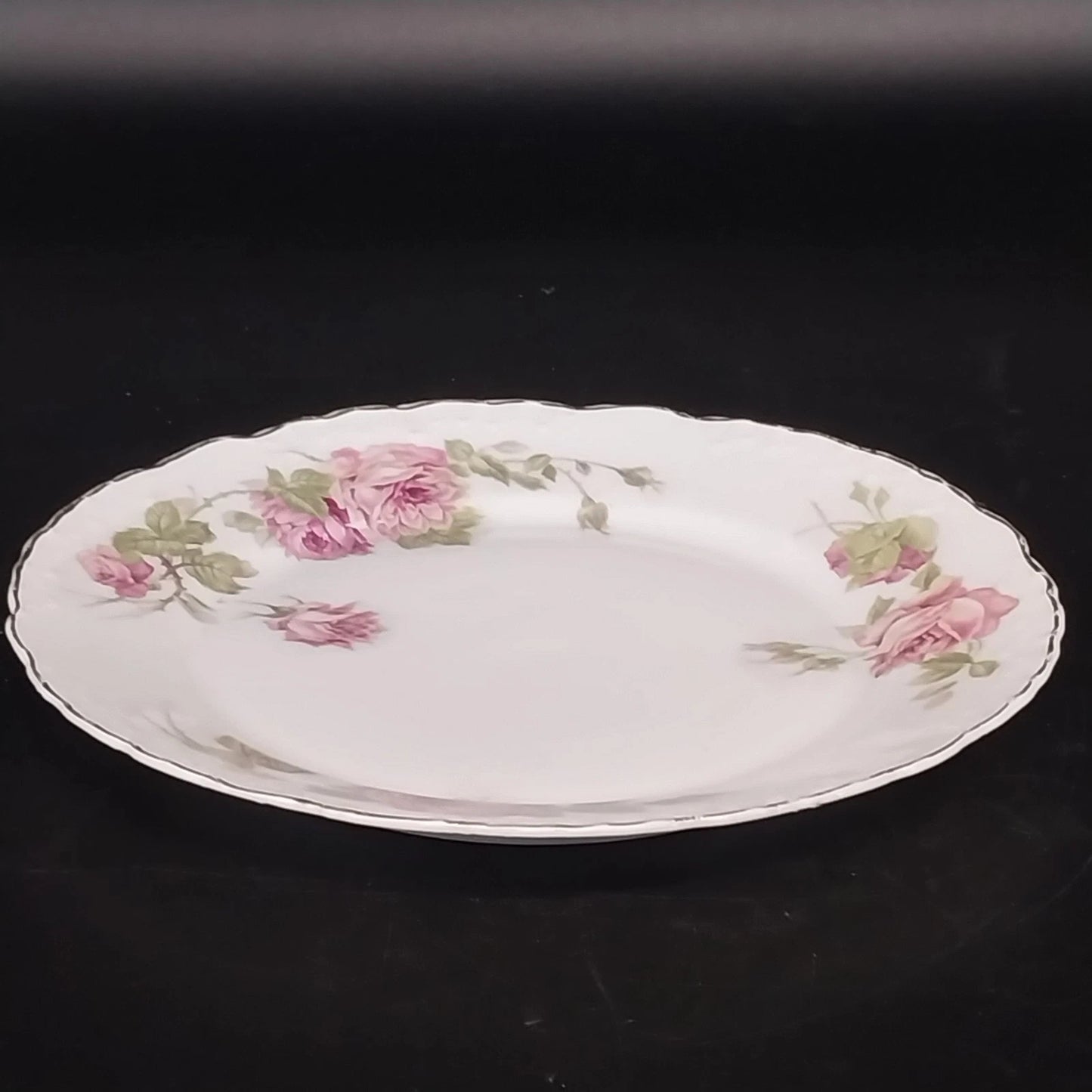 RC Monbijou Rosenthal Rose Bavaria Salad Plate Pink Floral Gold Scallop Germany