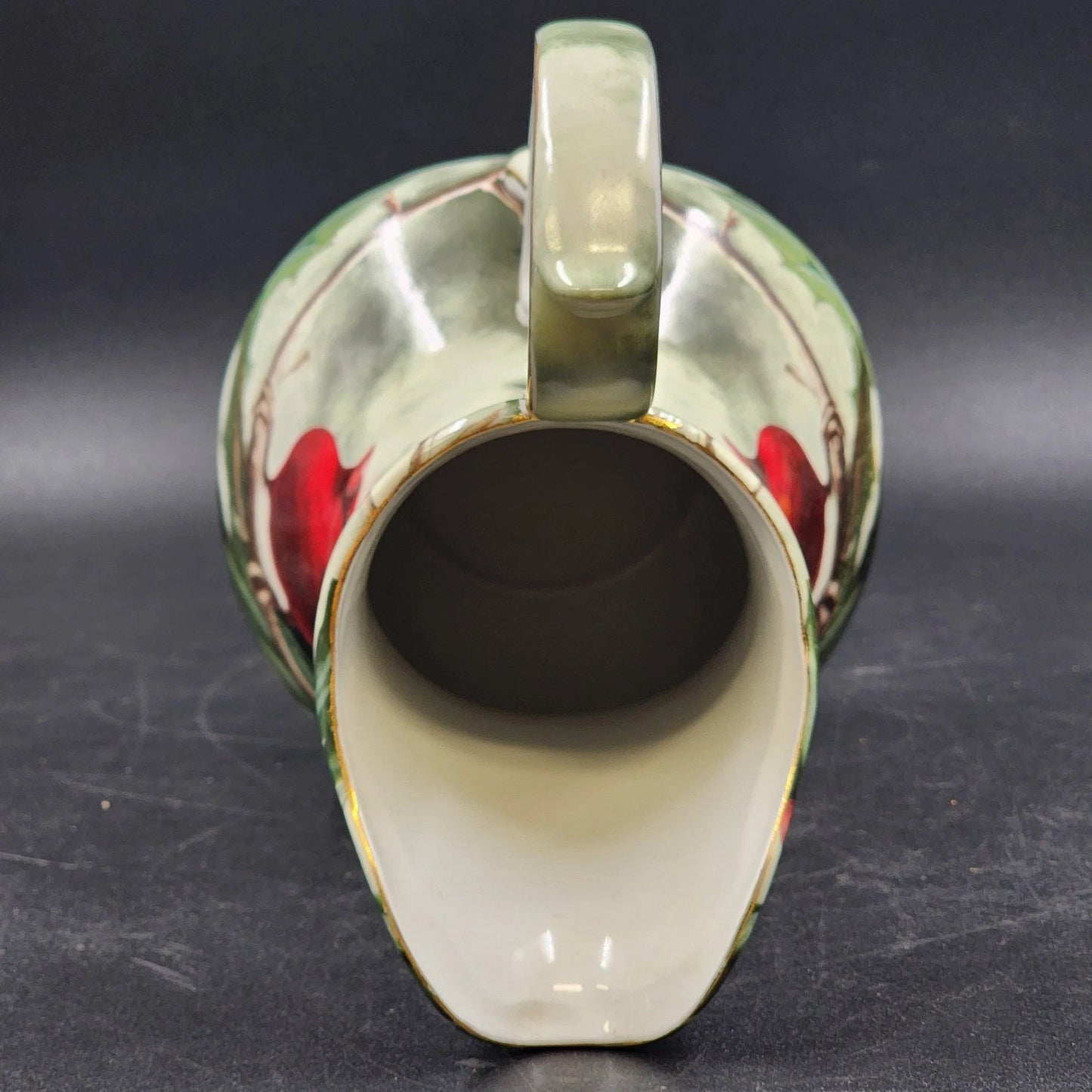 Hautman Brothers Porcelain Pitcher 10" Cardinal in Holly Winter Vintage LG Decor