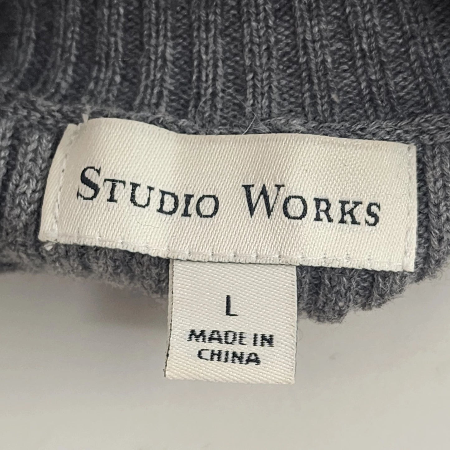 Studio Works Gray Cable Knit Turtleneck Sweater Women L