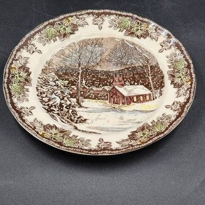 Johnson Brother Dinner Plate 9.75" School House Friendly Village Country Scene