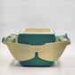 Thermos 7707 Cool Date 7 Quart Split Lid Lunchbox Green White Cooler 11"x8"