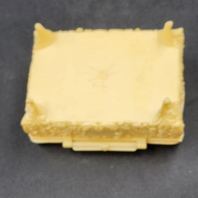Footed Trinket Jewelry Box 2.5" Victorian Couple Molded Celluloid Vintage 1940's