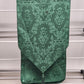 Green Linen Table Runner With Attached Tassels Minor Stain Lightly Used Vintage