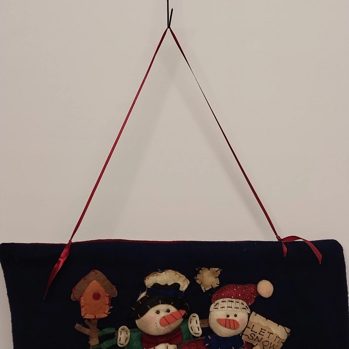 Christmas Advent Countdown Calendar Felt Snowman Family 24 Pocket Hanging Decor