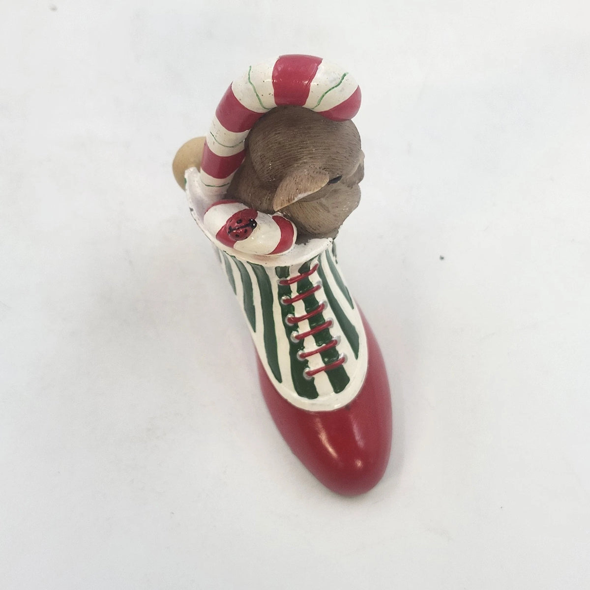Enesco Charming Tails You're A Sweet Sole Mouse Christmas Shoe Candy Cane China