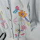 White Stag Light Denim Jacket XL Floral Embroidery 100% Cotton