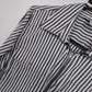 Tracy M Black White Striped Zip Front Blouse Women Large