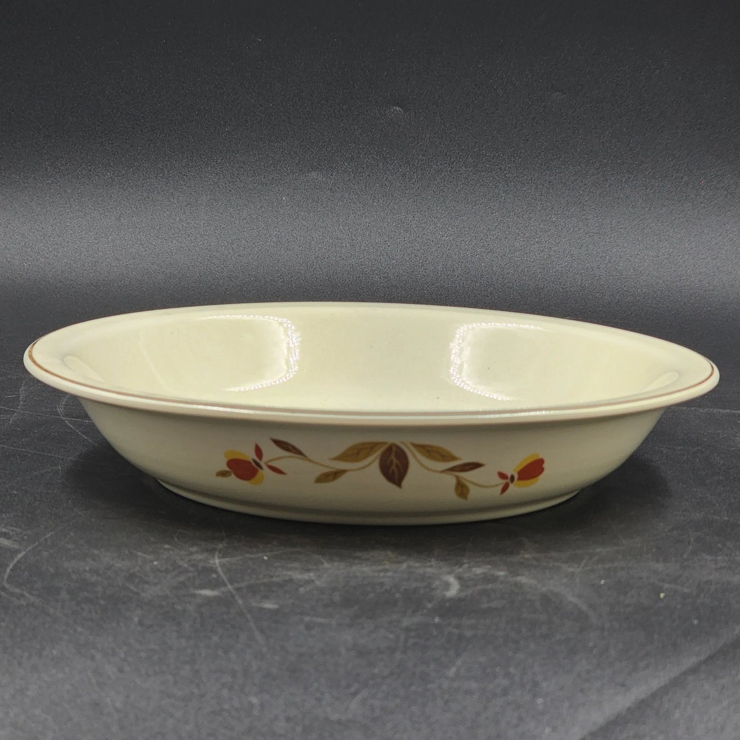 Autumn Leaf Pie Baking Plate 9.5" Hall's Superior Jewel Tea MCM Kitchenware Vtg