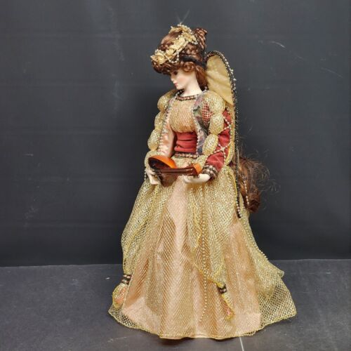 Maryse Nicole's Celeste Angel of Good Will Porcelain Doll Coral Gold Wings Beads