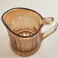 Pitcher Iridescent Amber Cream Marigold Ribbed Jug With Handle Vintage