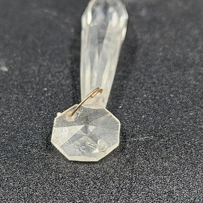 6 Rock Icicle Spear Crystal Plastic Chandelier Prisms 2" Ocatagon Accent & Wire