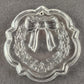 Set of 3 Fostoria Lead Crystal Clear Wreath Christmas Ornaments 3.25" Vintage