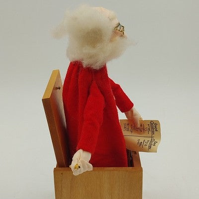 Jack in the Box Santa Claus Jax Handcrafted in Maine Wooden 11.75" Vintage 1988
