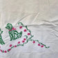 Poodle Embroidered Pillowcases Pair Pink Green Mid Century Kitschy 32" Vtg 1950s
