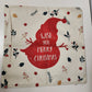 4 Burlap Christmas Pillow Covers 17.5" Sq Red Beige White Holiday Cushion Shams