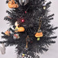 24 Inch Lighted Halloween Tree w 11 Hanging Ornaments Orange Lights Ghost Witch