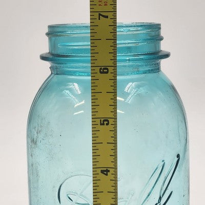 Ball Perfect Mason Jar Aqua Blue Quart No.15 Rough Rim 1923–62 Regular Mouth VTG