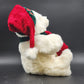 Santa Bear 2001 Kmart Christmas Plush Collectible White Teddy w Hat & Scarf 15"