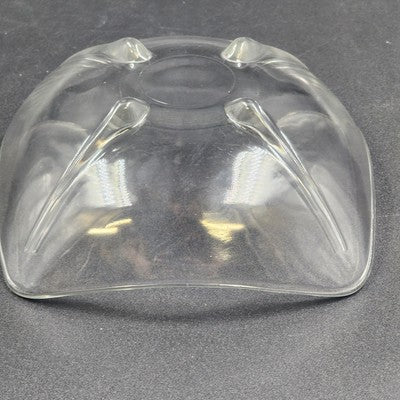 Anchor Hocking Square Clear Glass Swedish Soap Dish Candy Bowl Teardrop Footed