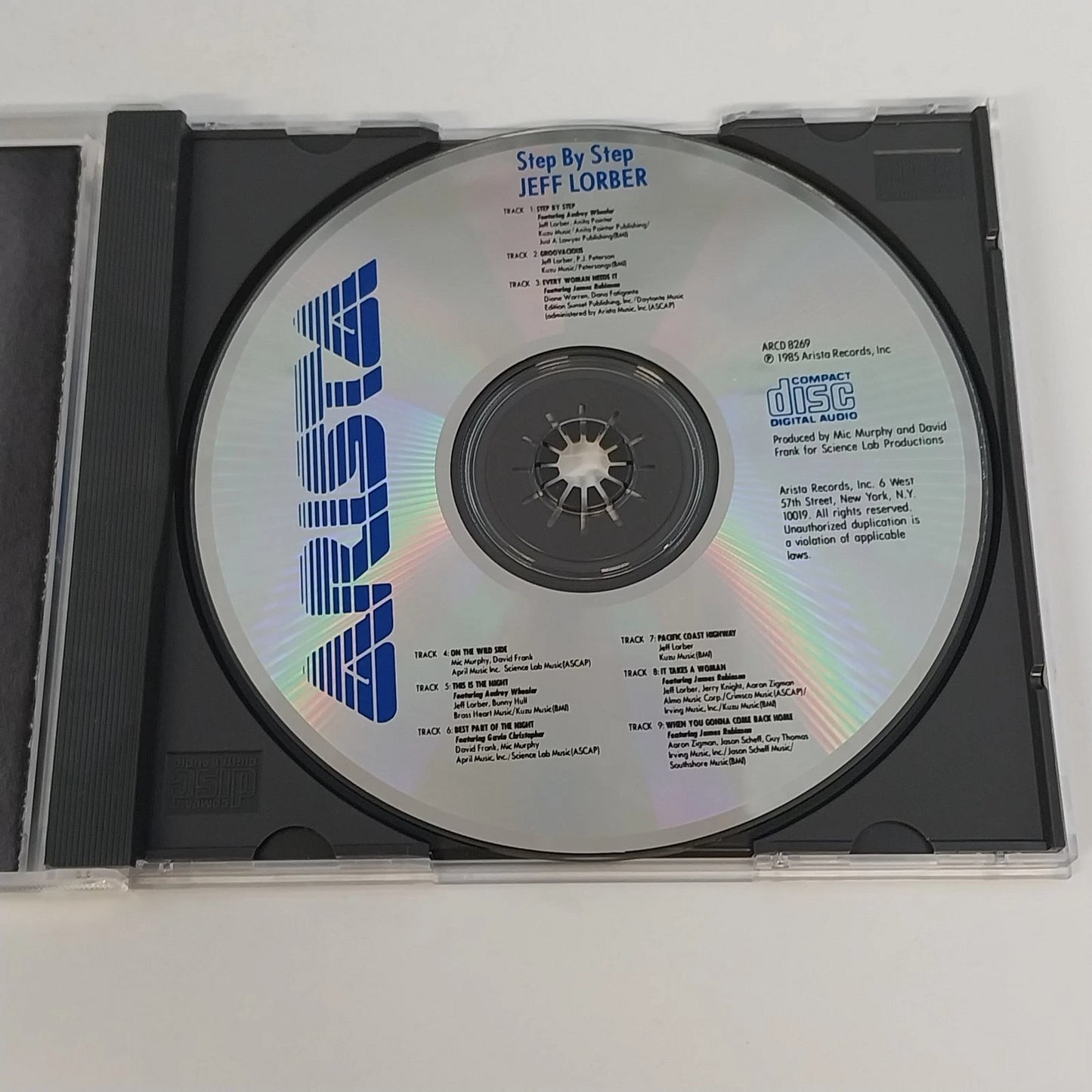Jeff Lorber Step By Step CD Arista ARCD 8269 David Frank Jazz Fusion Stereo 1985