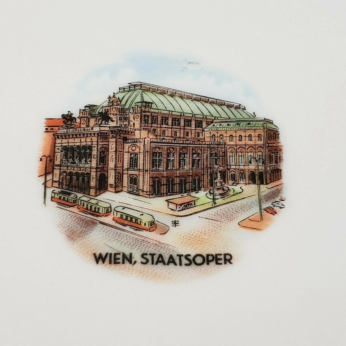 Wien Staatsoper Vienna Opera Porcelain Plate Gold Trim Decorative Austria 7.75"