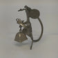 Zemtek Pewter Mouse Holding Bell Figurine Red Nose 3" Collectible Metal Ornament