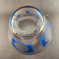 Hazel Atlas 2pc Chip and Dip Glass Bowl Set Blue Gold Grapes Wheat Pattern Faded