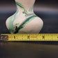 Nemadji Pottery Green Gray Swirl Bud Vase 3.5" USA Vintage