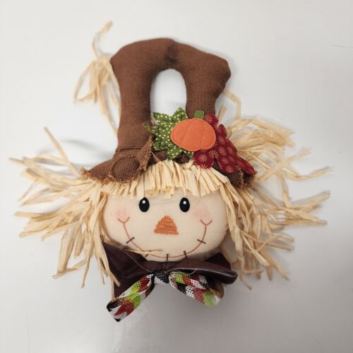 Boy Scare Crow Head Plush Door Hanger Autumn Colors Polyester China 14" Tall