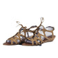 Carlos Santana Gladiator Sandals Womens 8 Brown Suede Wedge Lace Up