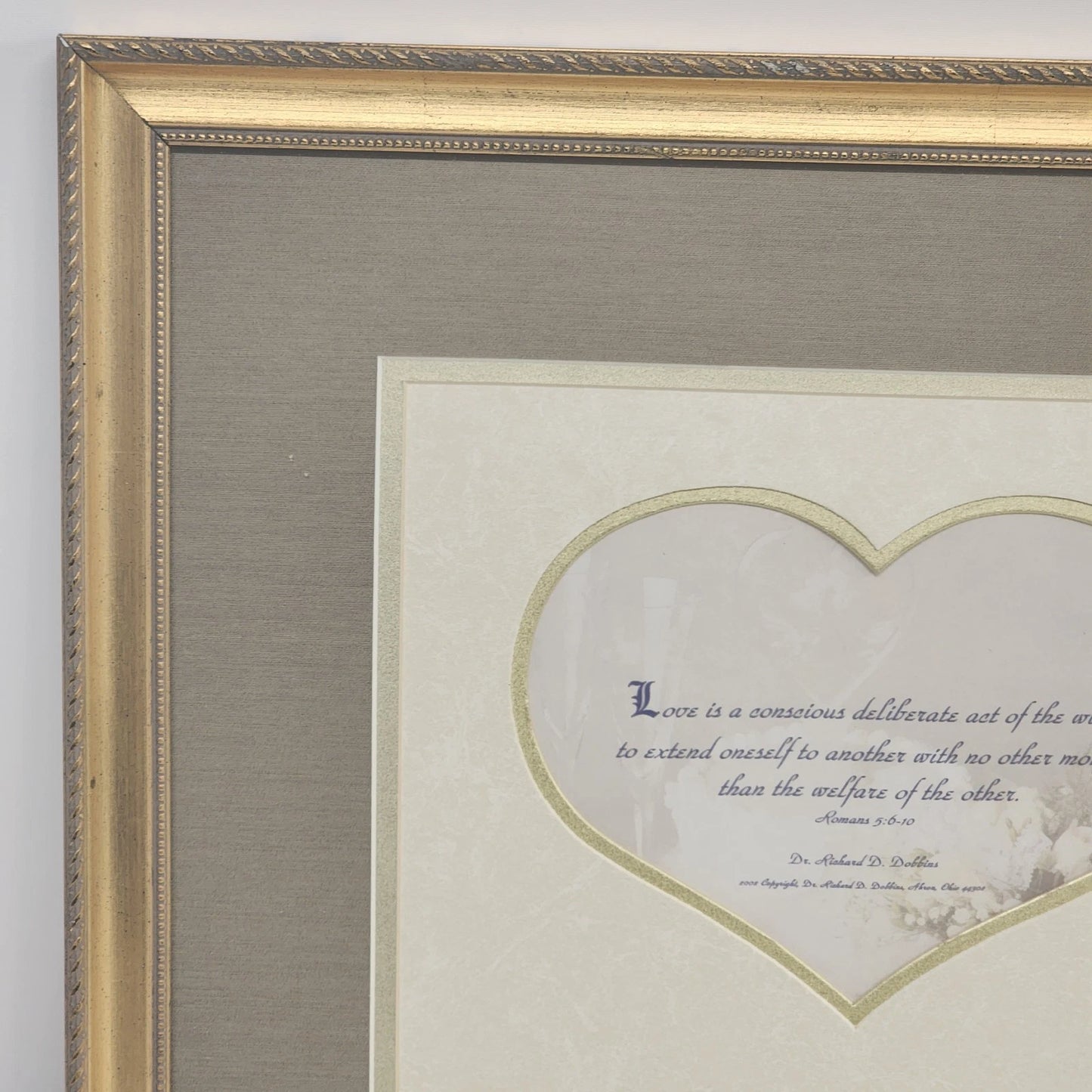Love Verse Frames To Remember by Dr Dobbins Framed Wall Decor Ornate Gold Heart